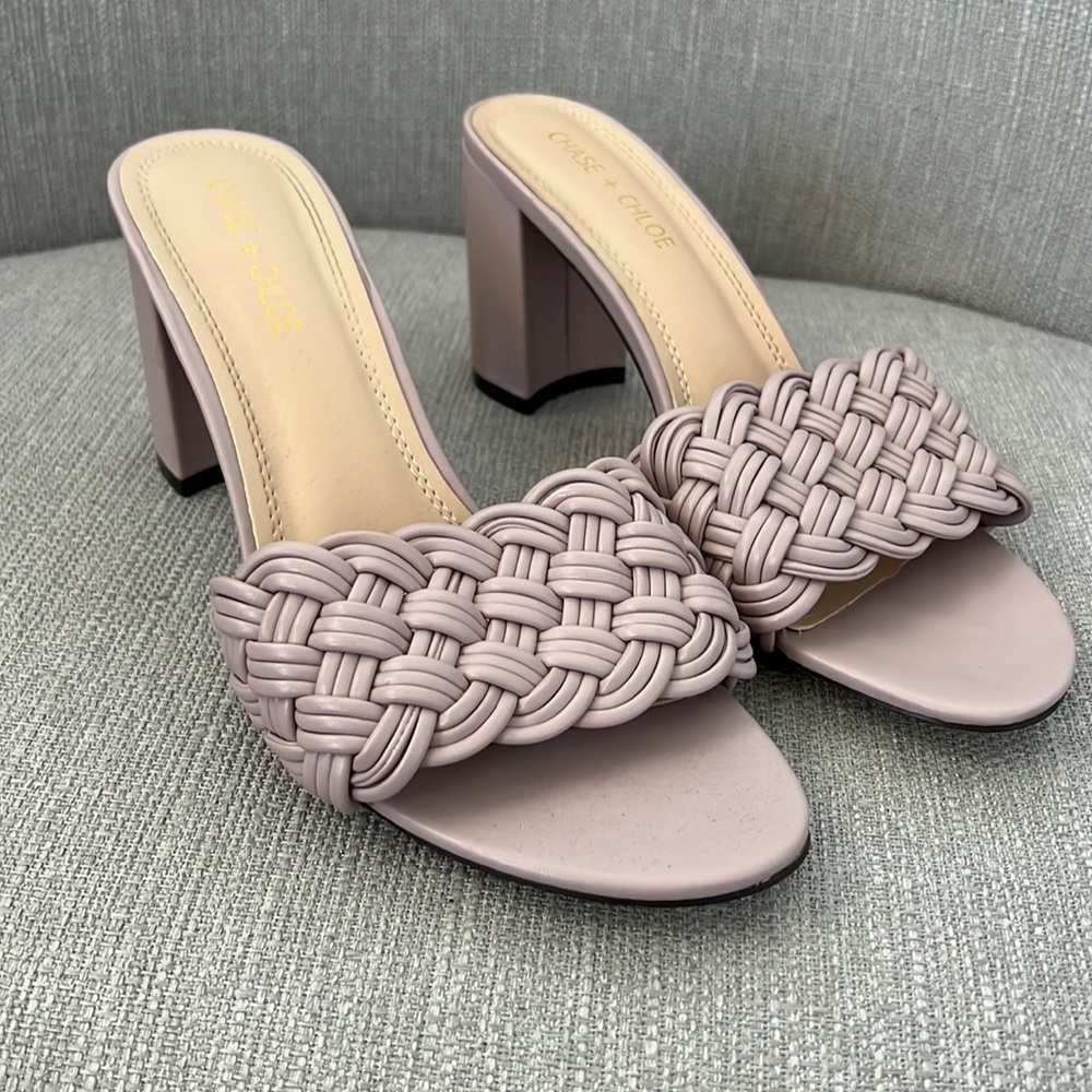 Lilac braided heels